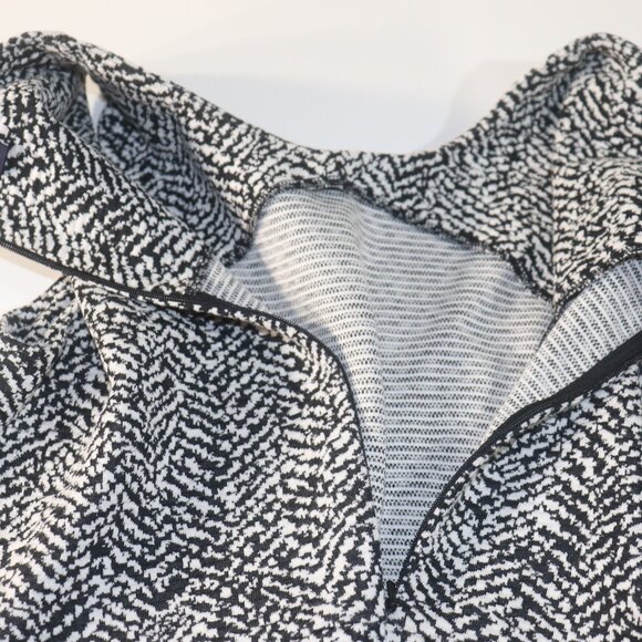 Lands End Herringbone Sleeveless Ponte Pencil Dress Black White Pockets Size 8 - Picture 4 of 15